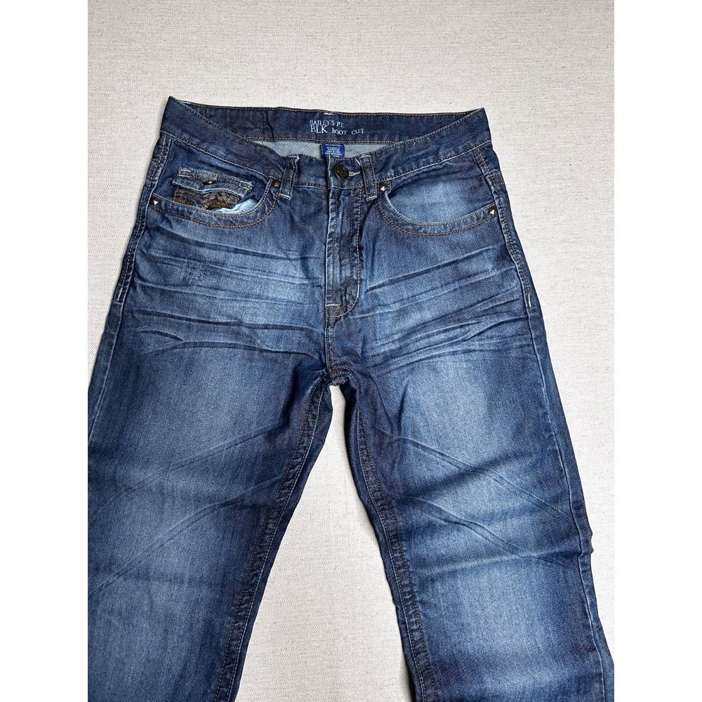 Bailey's Point BLK Boot Cut Jeans Men's 30x32 Blue Denim Embroidered Y2K - Picture 3 of 13